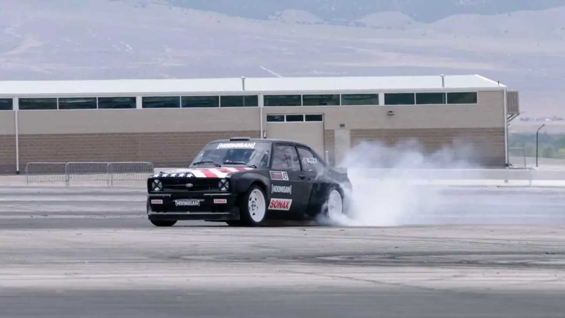 Ken Block's 13 year-old daughter spins donuts like a boss!