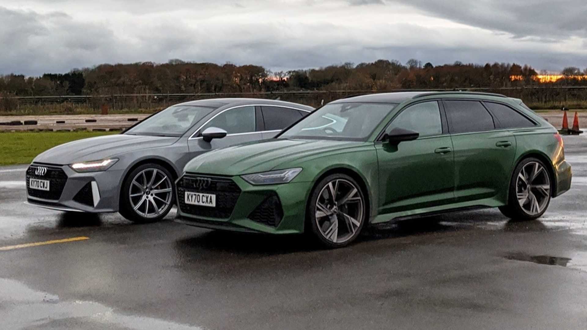 Audi RS6 Avant Vs RS7 Sportback Drag Racing Ends in Photo Finish
