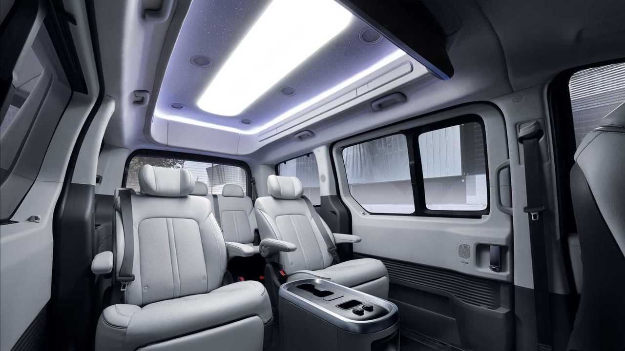 Hyundai Staria Lounge Limousine is a luxurious minivan with tall roof and 25-inch screen