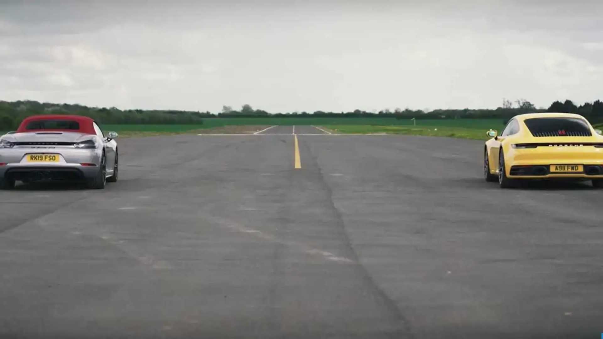 Porsche 911 Carrera 4S Vs Boxster GTS Fight In Uneven Drag Race