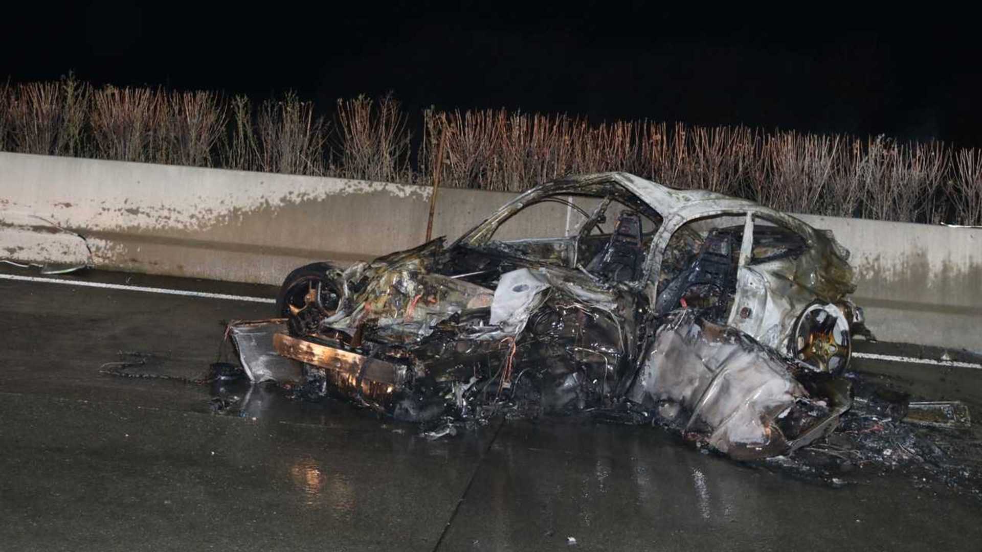 Porsche 911 Burns To Ash After Fiery Crash On German Highway