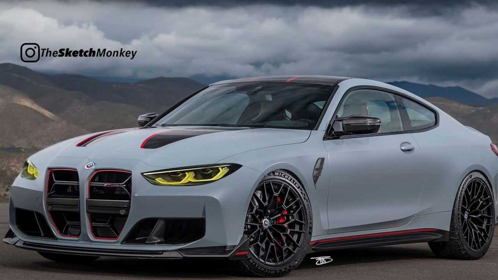 BMW M4 CSL rendering Imagines Cleaner Lines with The Big Grille