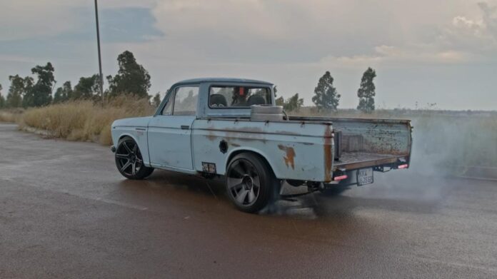 Rusty datsun truck is a turbocharged sleeper with 241 hp at the wheels